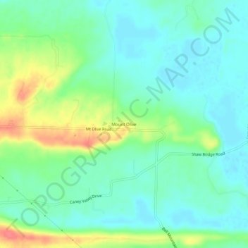 Mappa topografica Mount Olive, altitudine, rilievo