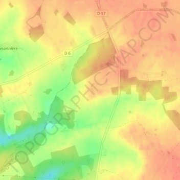 Mappa topografica Chantegeay, altitudine, rilievo