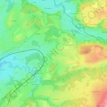 Mappa topografica Maria-Thann, altitudine, rilievo