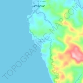 Mappa topografica Dariao, altitudine, rilievo
