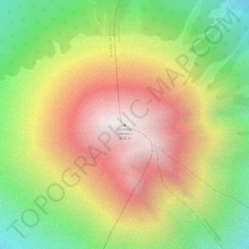 Mappa topografica Gunung Semeru, altitudine, rilievo