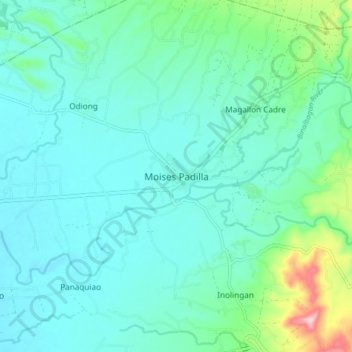Mappa topografica Moises Padilla, altitudine, rilievo