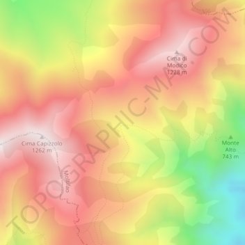 Mappa topografica Sepula, altitudine, rilievo