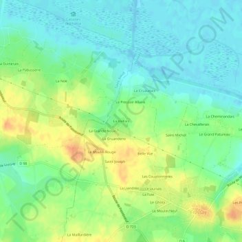 Mappa topografica La Vaillais, altitudine, rilievo