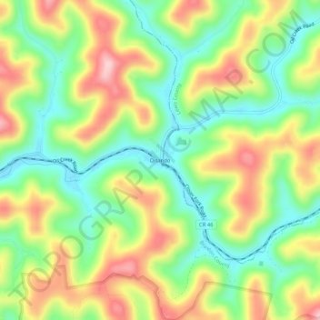 Mappa topografica Orlando, altitudine, rilievo