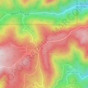 Mappa topografica Sunshine Canyon Drive, altitudine, rilievo