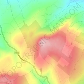 Mappa topografica Weets Hill, altitudine, rilievo