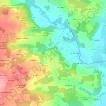 Mappa topografica Quily, altitudine, rilievo