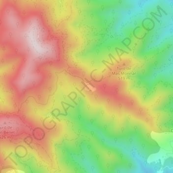 Mappa topografica Horsavinyà, altitudine, rilievo