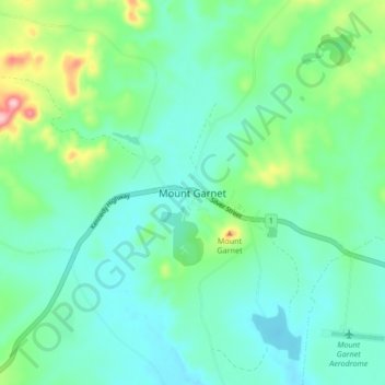 Mappa topografica Mount Garnet, altitudine, rilievo