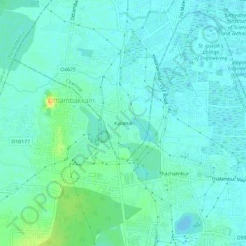 Mappa topografica Karanai, altitudine, rilievo