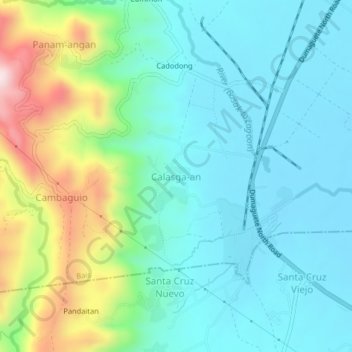 Mappa topografica Calasga-an, altitudine, rilievo