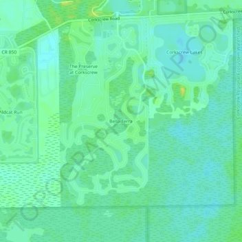 Mappa topografica Bella Terra, altitudine, rilievo