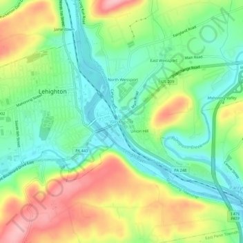 Mappa topografica Weissport, altitudine, rilievo