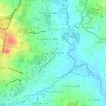 Mappa topografica Nagondanahalli, altitudine, rilievo