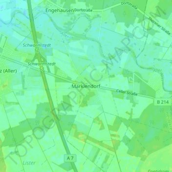 Mappa topografica Marklendorf, altitudine, rilievo