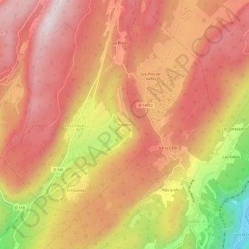 Mappa topografica Angelon, altitudine, rilievo