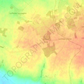 Mappa topografica Les Lilas, altitudine, rilievo