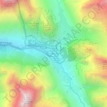 Mappa topografica La Bérarde, altitudine, rilievo