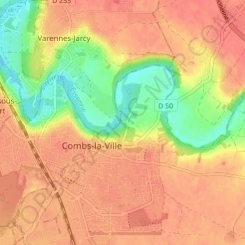 Mappa topografica Le Clos Lucas, altitudine, rilievo