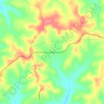 Mappa topografica Gepp, altitudine, rilievo