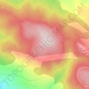 Mappa topografica Peñarroya, altitudine, rilievo