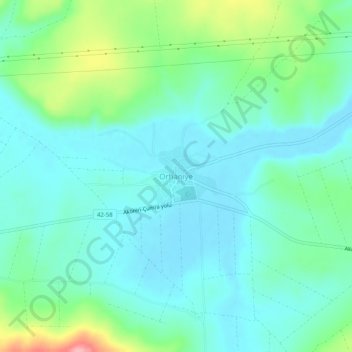 Mappa topografica Orhaniye, altitudine, rilievo