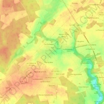 Mappa topografica Le Bourg, altitudine, rilievo