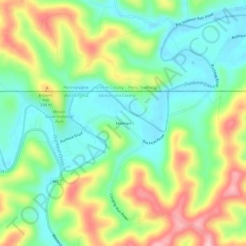 Mappa topografica Holman, altitudine, rilievo