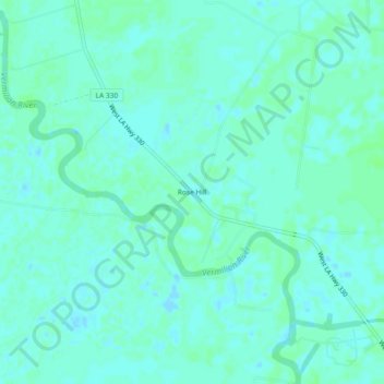 Mappa topografica Rose Hill, altitudine, rilievo