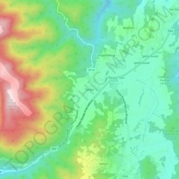 Mappa topografica Torrita, altitudine, rilievo