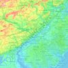 Mappa topografica Philadelphia, altitudine, rilievo