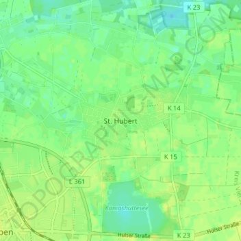 Mappa topografica St. Hubert, altitudine, rilievo