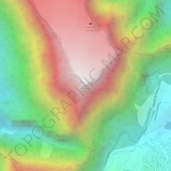 Mappa topografica Roche Écrite, altitudine, rilievo