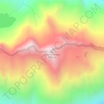 Mappa topografica Glory Mountain, altitudine, rilievo