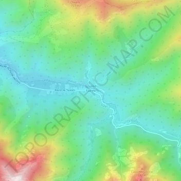 Mappa topografica Tuarelli, altitudine, rilievo