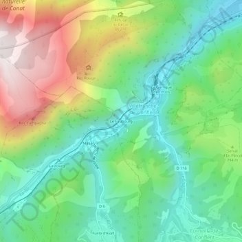 Mappa topografica Le Faubourg, altitudine, rilievo