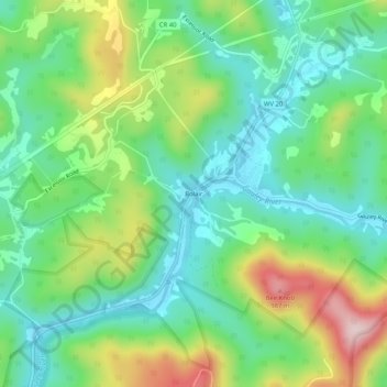 Mappa topografica Bolair, altitudine, rilievo
