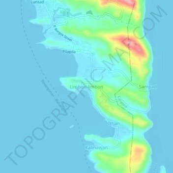 Mappa topografica Limbon-limbon, altitudine, rilievo