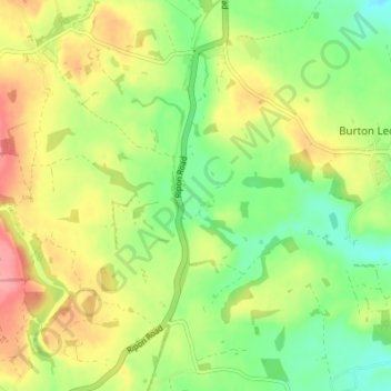 Mappa topografica South Stainley, altitudine, rilievo