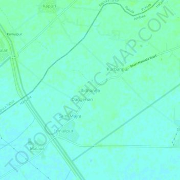 Mappa topografica Bidhanga, altitudine, rilievo