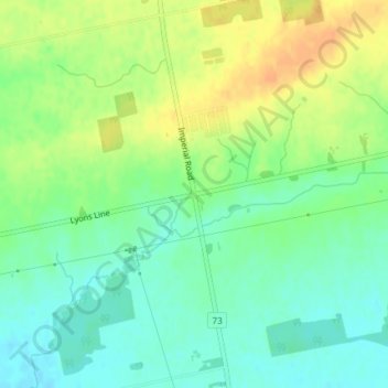 Mappa topografica Lyons, altitudine, rilievo