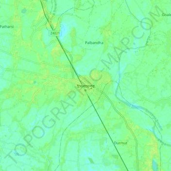Mappa topografica Islampur, altitudine, rilievo