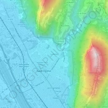 Mappa topografica La Monta, altitudine, rilievo
