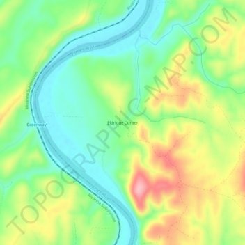 Mappa topografica Eldridge Corner, altitudine, rilievo