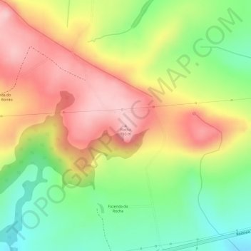 Mappa topografica Rocha, altitudine, rilievo