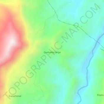 Mappa topografica Quebrada Larga, altitudine, rilievo