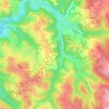 Mappa topografica Le Bourg, altitudine, rilievo