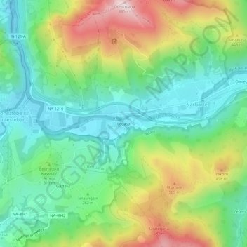Mappa topografica Legasa, altitudine, rilievo