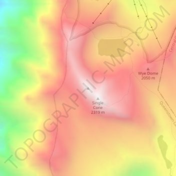 Mappa topografica Double Cone, altitudine, rilievo